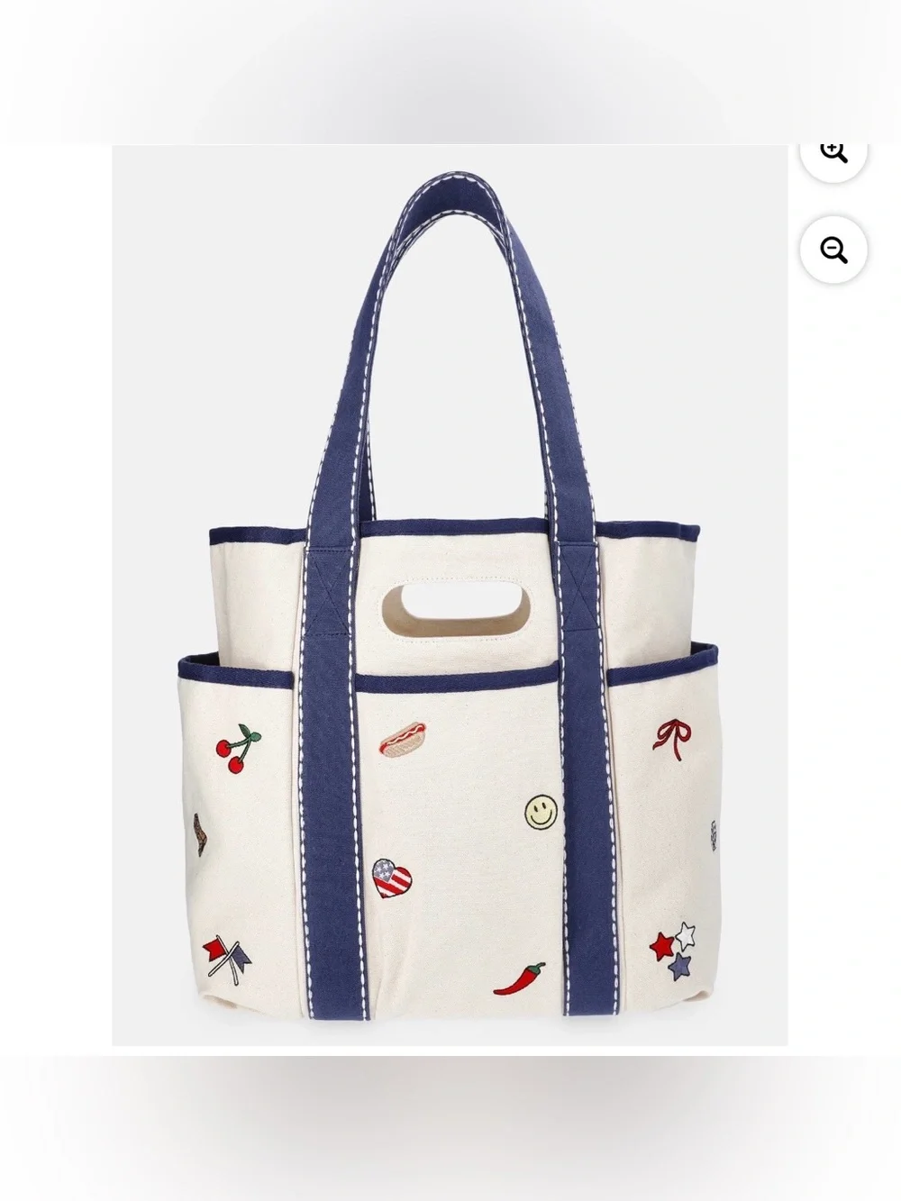 No Boundaries Women's Americana Cut Out Tote Bag, Neutral